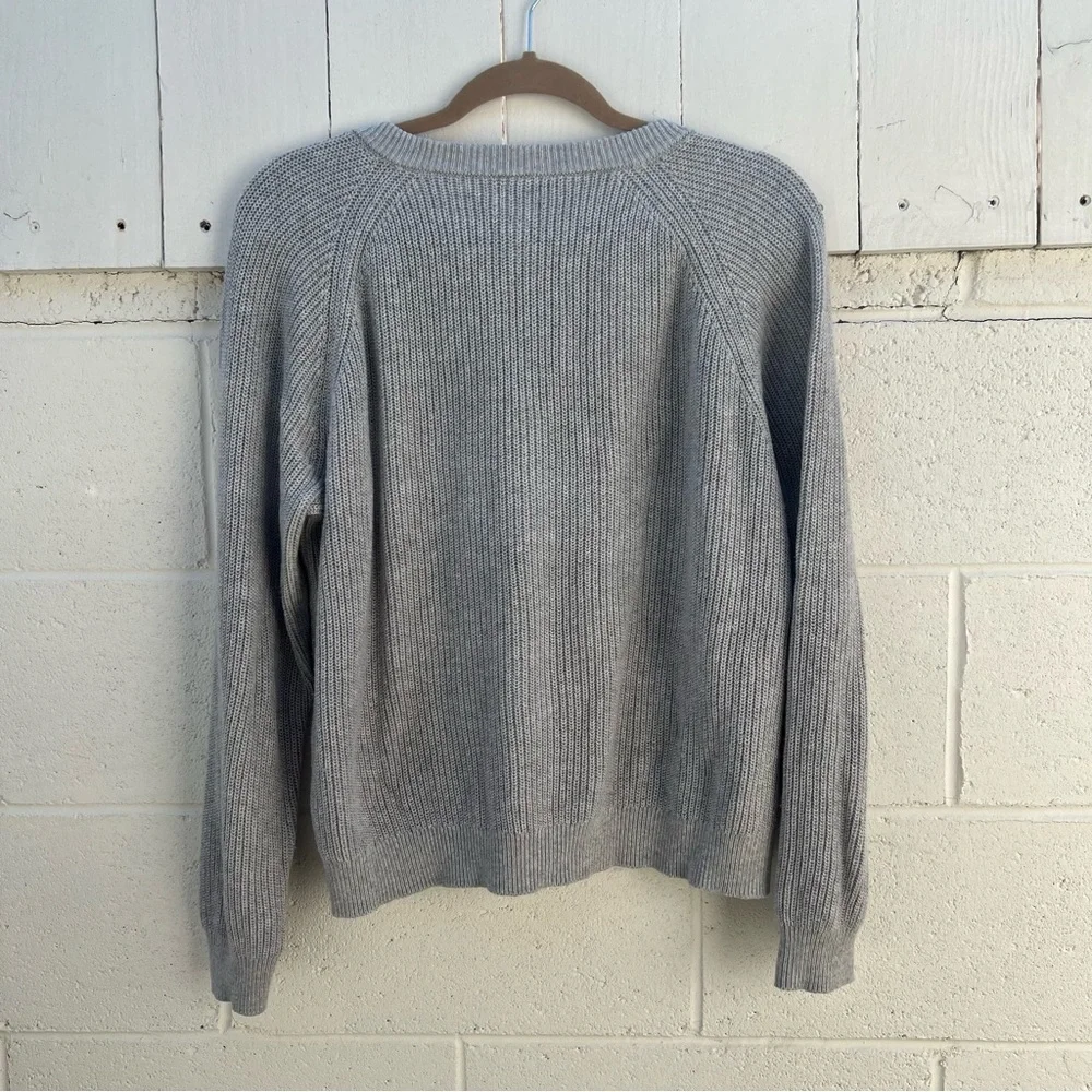 J. Crew Gray and Gold Crew Neck Sweater